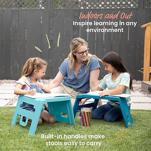 ECR4Kids Linking Stool Set, Flexible Seating, Contemporary, 4-Piece