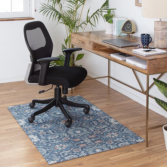 Anji Mountain Rug'd Office Chair Mat for Carpet & Hardwood Floor - Jacquard Woven Top, Anti-Slip Backing, Low Pile, Floor Protector Desk Chair Mat, Office Rugs for Rolling Chairs (40 x 54)
