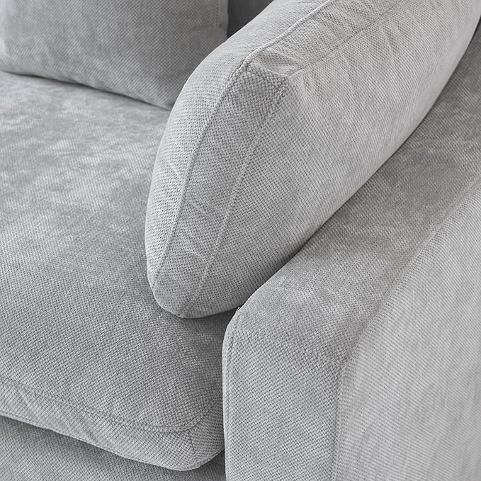 Cloud Couch Modular Sectional Sofa,156" U Shaped Large Down Filled Convertible Sofa with Ottomans for Living Room Set, Covers Washable&Replaceable(Gray)