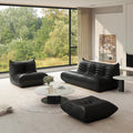 Fireside Chair Lazy Floor Sofa Set, Cozy Memory Foam Bean Bag Chairs, Faux Leather Giant Bean Bag Chair Couch, Armless Foam Couch Lounger Tatami Recliner for Living Room Bedroom Dorm Office