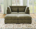 Oversized Modular Sofa, Extra Deep Cloud Chenille Sectional Couch with Ottoman Chaise, Fluffy Chenille 2 Seater Sofa Bed for Living Room, Villa (Sofa Bed 4 Seater, Chenille Green)