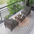 LAUSAINT HOME 3 Pieces Outdoor Sectional Sofa Set, All-Weather PE Wicker Rattan Patio Conversation Set with Thick Cushions & Coffee Table, Patio Furniture Set for Garden, Backyard, Porch (Grey)