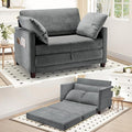51" Convertible Sofa Bed, 2 in1 Folding Sofa Bed, Loveseat Sleeper Sofa for Small Spaces, Fold Out Floor Couch with 2 Pillows for Apartment, Living Room & Guest Room, Grey Chenille Fabric