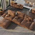 POVISON Oversized Modular Sectional Sailboat Sofa for Living Room with Adjustable Backrest Sectional Couches Large Deep Sofa Set 3 Seats Big with Ottoman Comfy Cloud Couch for House Office