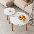 SUNBURY Coffee Table Nesting White Set of 2, Round Coffee Table 23.6", Side Tables for Living Room Bedroom Balcony Yard