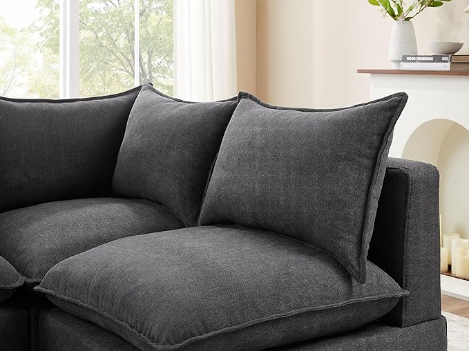 VANOMi Modular Sectional Sofa, Fully Modular Convertible Sleeper Sectional Couch with Reversible Chaise, 6 Seater for Living Room