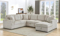 Olodumare Oversized Convertible Sectional Sofa Bed for Living Room, Modern 122'' Corduroy Upholstered U-Shaped Couch with Right Chaise Hidden Storage & Pull-Out Bed, USB & Type-C Port, Cream Khaki