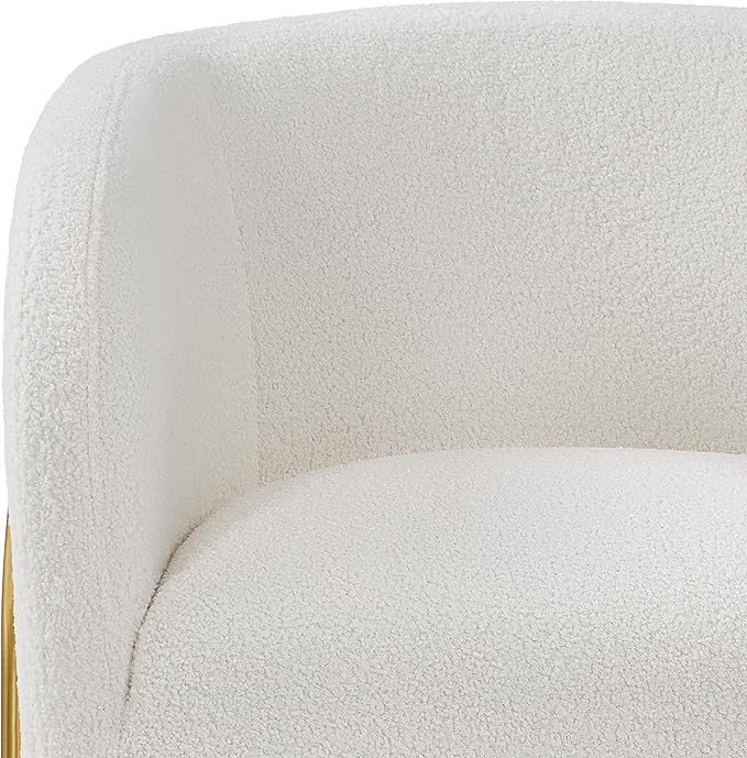 Yaheetech Accent Chair Set of 2, Armchair Set, Side Chairs for Living Room, Boucle Fabric Vanity Chairs with Gold Legs for Bedroom Office Reading Nook, Ivory
