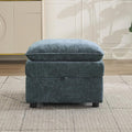 Abbrevi 27" Large Square Ottoman with Storage, Modern Upholstered Footrest with Anti-Slip Legs for Couch Coffee Table Living Room, Bedroom, Entryway, Chenille Blue
