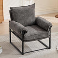 Xifan Modern Comfy Reclining Chair with 6 Angle Adjustable Backrest, Upholstered Accent Chair Fabric Living Room Lounge Chair for Reading Room - Gray, 1PC