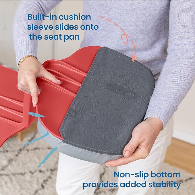 ECR4Kids The Surf Portable Lap Desk with Cushion , Flexible Seating, Red, 10-Piece