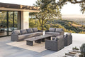 PURPLE LEAF Patio Furniture Set 10 Pieces Patio Seating Sofas Aluminum Furniture Outdoor Couch Sectional Set with Cushions and Aluminum Table Patio Conversation Sets Gray