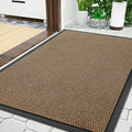 Yimobra Doormat Outdoor Indoor Entrance 36 x 24, All-Season All-Weather Front Door Mat, 100% Waterproof Welcome Matt for Floor Garage Outside Entry, Stain and Fade Resistant,Khaki