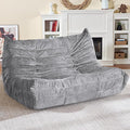 HABUTWAY Bean Bag Chair, Giant Bean Bag Chairs for Adults, Loveseat Fireside Chair, 2 Seater Lazy Bean Bag Sofa Memory Foam Couch for Living Room, Bedroom, Office (Light Grey)