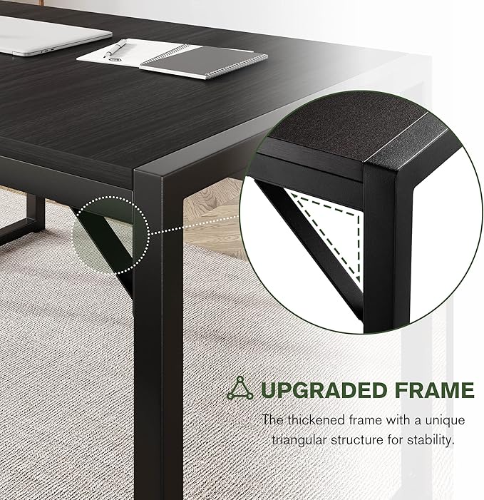IMUsee 3PC 47.2" Dining Table Set for 4 with Benches, Heavy Duty Metal Frame, Small Space Saving Kitchen Dinette, Wood Board and Black Legs
