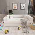 Modern Floor Sofa Bed with Bolster Pillows, Couch Bed,Foldable Sofa bigsize Sofa Convertible Lounger, Beige Corduroy