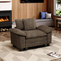 MIXPATIO 53.5" Modular Sectional Single Sofa, Soft Plush Chenille Armchair with Comfortable Deep Seat & Removable Arms for Living Room，Taupe