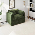 Aoowow Single Deep Seat Sofa Comfy Chenille Couch,Modern Upholstered Accent Armchair with Pillow for Living Room Bedroom Apartment(Green)