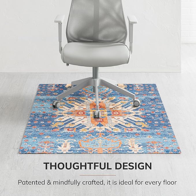 Anji Mountain Rug'd Office Chair Mat for Carpet & Hardwood Floor - Jacquard Woven Top, Anti-Slip Backing, Low Pile, Floor Protector Desk Chair Mat, Office Rugs for Rolling Chairs (40 x 54)