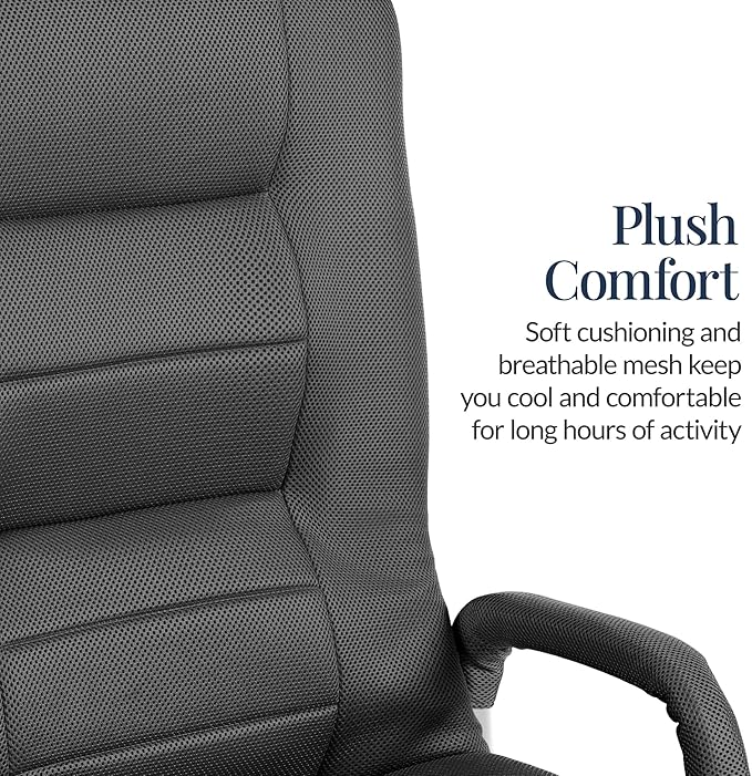 Best Choice Products Swivel Gaming Chair 360 Degree Multipurpose Floor Chair Rocker for TV, Reading, Playing Video Games w/Lumbar Support, Armrest Handles, Adjustable Foldable Backrest - Dark Gray
