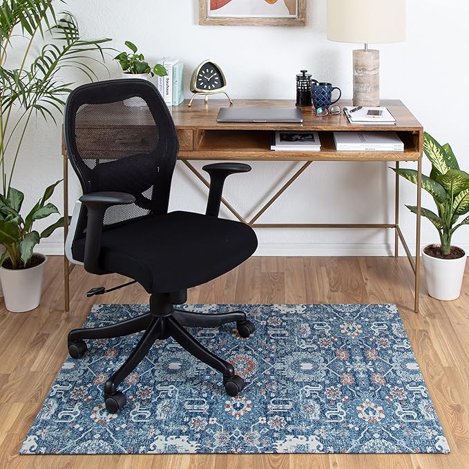 Anji Mountain Rug'd Office Chair Mat for Carpet & Hardwood Floor - Jacquard Woven Top, Anti-Slip Backing, Low Pile, Floor Protector Desk Chair Mat, Office Rugs for Rolling Chairs (40 x 54)