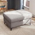 Upvilla 35" Large Storage Ottoman for Living Room, 7.8" Deep Seat Rectangular Ottoman Foot Rest for Couch, Chenille Storage Footstool Load 350 lb （Light Gray