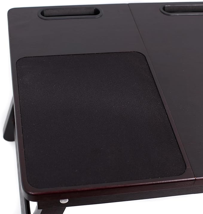 Sofia + Sam Multi Tasking Laptop Bed Tray | Supports Laptops Up to 18 Inches | Walnut (Left Handed Tray)