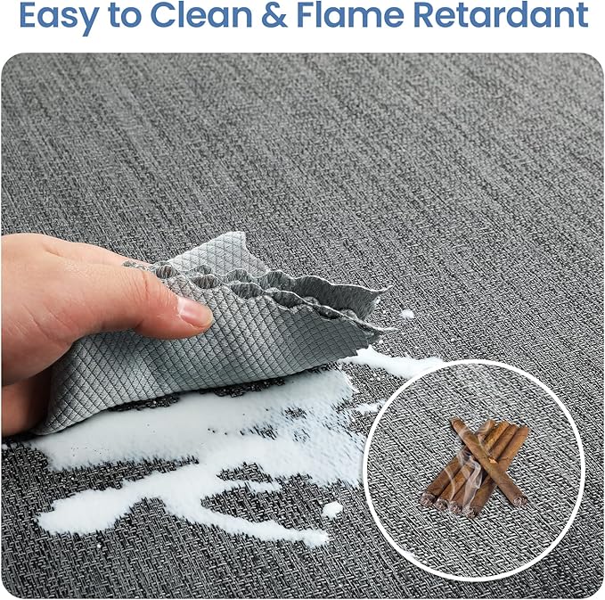 Chair Mat for Hardwood Floor, 36" x 48" Heavy Duty Office Chair Mat for Rolling Chairs, Anti Slip, Computer Chair Desk Mat, Floor Protector for Home Office, Black&Grey