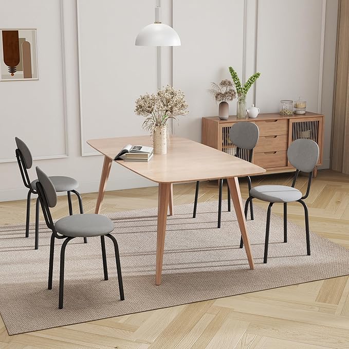Stackable Dining Chairs Set of 4, Stackable Waiting Room Chairs, Stacking Kitchen Chairs with Upholstered Back and Seat with Dense Foam Cushions, Steel Frame with 400 Lb. Capacity, Grey