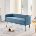 Bedroom Bench with Back, Inside Metal Frame, Extra Seat for Living Room,Entryway Bench (Blue) …