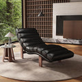 Modern Chaise Lounge Chair with Wooden Legs, Armless, Comfortable Upholstered Seat – Perfect for Living Room, Bedroom, or Office
