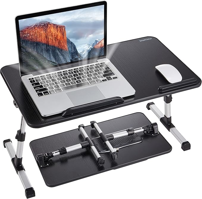 Lap Desk for Laptop, 8AMTECH Ajustable Laptop Table with Cooling Fan Office Desk for Lap-top, Working, Reading, Writing, Drawing and Eating in Bed Sofa Floor Couch