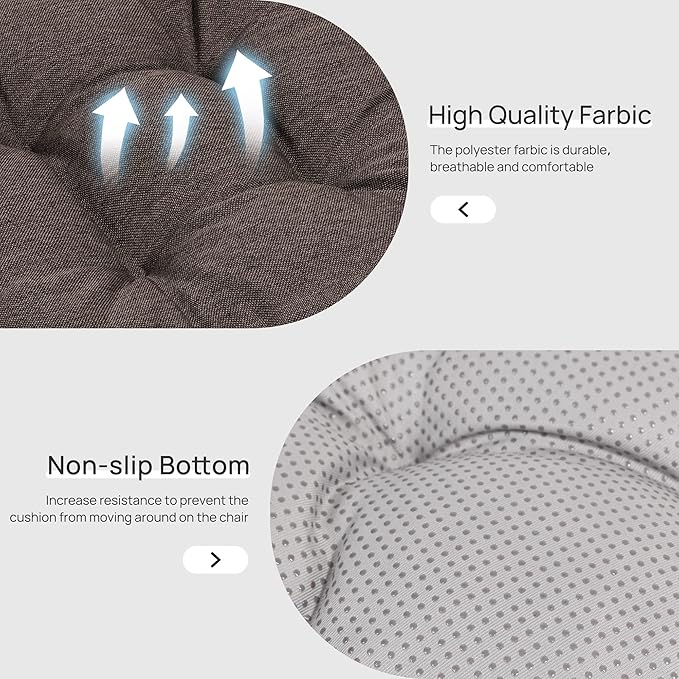 Love's cabin Memory Foam Chair Cushions Set of 4, Outdoor/Indoor Chair Pads for Dining Chairs 4 Pack, Seat Cushions for Kitchen, Dining Room, Office, Patio Chairs, 19"x19"x3.5" Coffee
