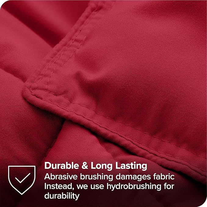 Bare Home Bed-in-A-Bag 7 Piece Comforter & Sheet Set - King - Goose Down Alternative - Ultra-Soft 1800 Premium - Bed Set (King, Red/Red)