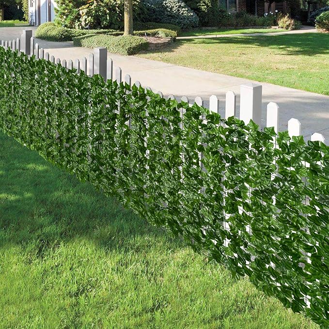 DearHouse Artificial Ivy Privacy Fence - 137.8x68.9inch Artificial Hedges Fence and Faux Ivy Vine Leaf Decoration for Outdoor Indoor Garden Decor