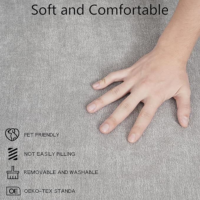 EASE MOOSE Oversized U Shape Sectional Modular Sofa,Wide Deep seat Sectional Sofa,FSC Certified Comfortable Chenille Grey Cloud Modular Sofa