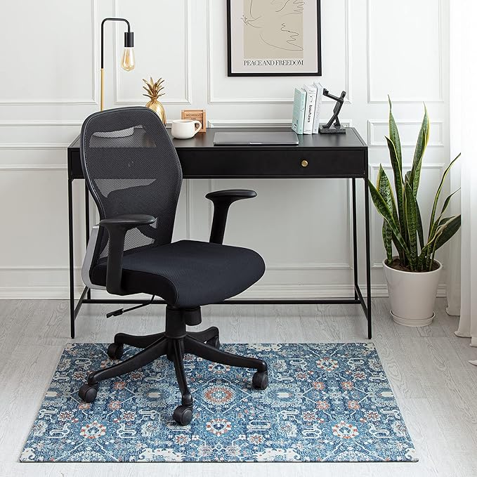 Anji Mountain Rug'd Office Chair Mat for Carpet & Hardwood Floor - Jacquard Woven Top, Anti-Slip Backing, Low Pile, Floor Protector Desk Chair Mat, Office Rugs for Rolling Chairs (40 x 54)