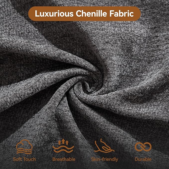 110''Modular Sectional Couches for Living Room, Cloud Boneless Compressed Sofa Right Facing Chaise, Oversized L Shaped 4 Seater Memory Foam Sofa, No Assembly, Chenille Grey