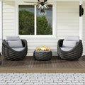 Erotr 3 Pieces Woven Rope Patio Furniture Sofa Sets: Aluminum Outdoor Conversation Set of 2 - Assembled Modern Cushions Couch Armchair Table Set - All Weather for Indoor Deck Porch Pool Hotel