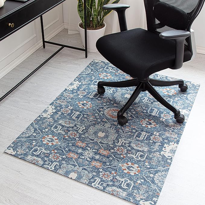 Anji Mountain Rug'd Office Chair Mat for Carpet & Hardwood Floor - Jacquard Woven Top, Anti-Slip Backing, Low Pile, Floor Protector Desk Chair Mat, Office Rugs for Rolling Chairs (40 x 54)