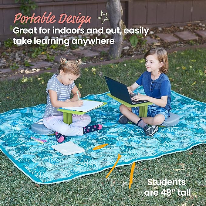 ECR4Kids The Surf Portable Lap Desk, Flexible Seating, Grassy Green, 10-Pack