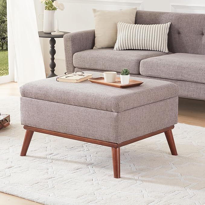 Tbfit 65" W Loveseat Sofa with Ottoman Coffee Table, Mid Century Modern Love Seat Couches for Living Room, Button Tufted Upholstered Small Couch for Bedroom,Easy to Install Love Seats Furniture, Gray
