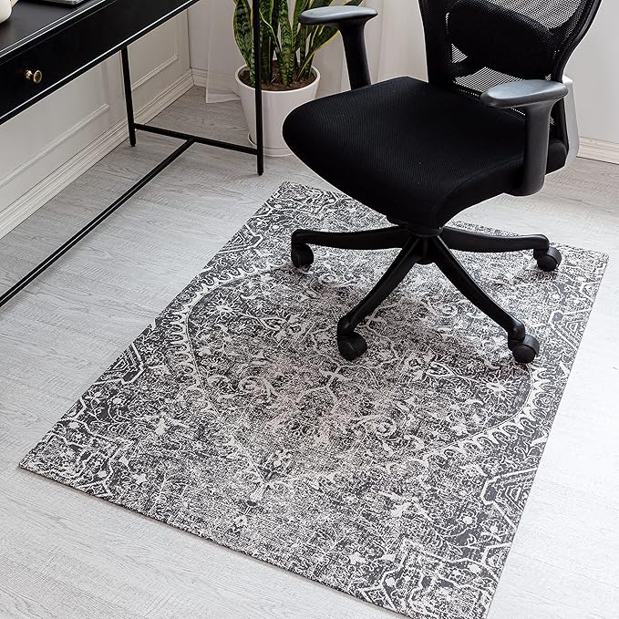 Anji Mountain Rug'd Office Chair Mat for Carpet & Hardwood Floor - Jacquard Woven Top, Anti-Slip Backing, Low Pile, Floor Protector Desk Chair Mat, Office Rugs for Rolling Chairs (36 x 48)