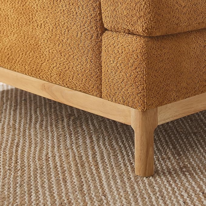VANOMi Oversized Accent Chair, Mid Century Modern Upholstered Armchair for Living Room, Comfy Chair for Bedroom Reading Chair, Single Sofa for Small Space with Rubberwood Base