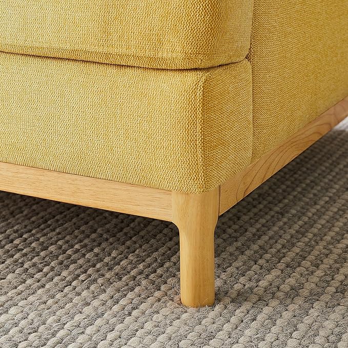 VANOMi Oversized Accent Chair, Mid Century Modern Upholstered Armchair for Living Room, Comfy Chair for Bedroom Reading Chair, Single Sofa for Small Space with Rubberwood Base