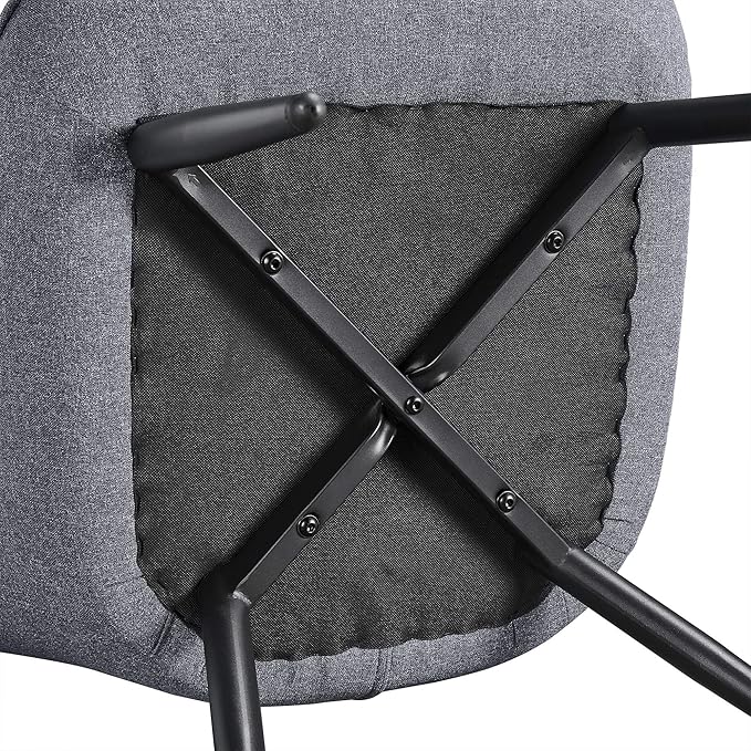 Yaheetech Accent Chair, Modern and Elegant Armchair, Linen Fabric Vanity Chair with Mental Legs and High Back for Living Room Bedroom Office Waiting Room, Grey