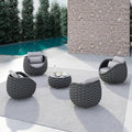 Erotr 5 Pieces Balcony Seating Set: Aluminum Woven Rope Patio Chair Furniture Set - All Weather Metal Outdoor Conversation Set - Assembled Armchair with Table for Bistro Deck Porch Apartment Hotel