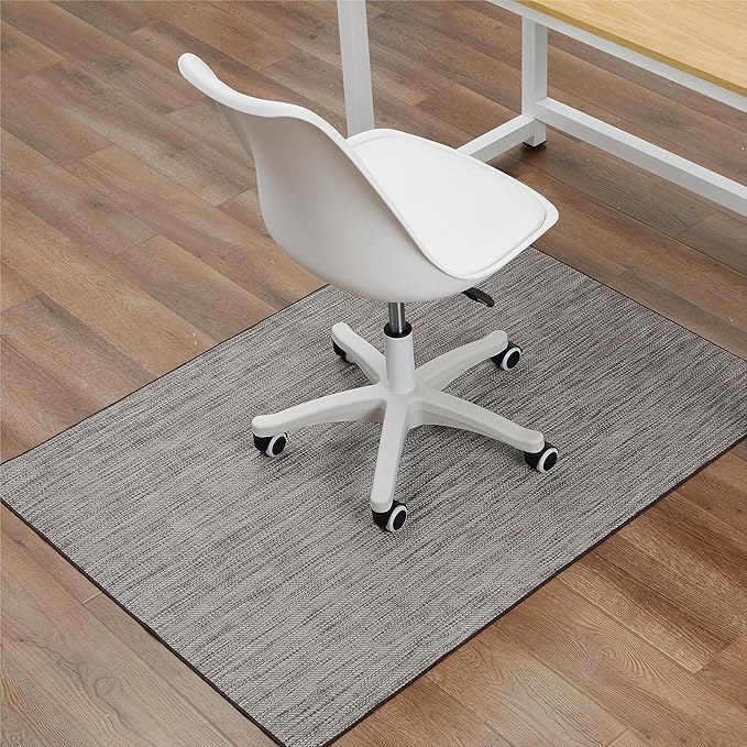 Chair Mat for Hardwood & Tile Floor, 36" x 48" Heavy Duty Office Chair Mat for Rolling Chairs, Anti Slip, Non-Curve, Floor Protector for Home Office, Gray Brown