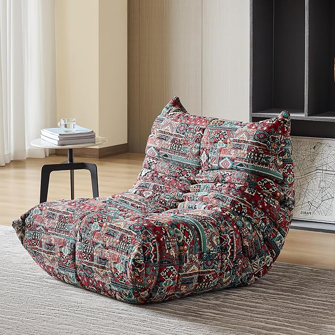Bean Bag Chair - Corner Sofa, Fireside Chair Bean Bag Sofa Large Bean Bag Chair for Adults,Fireside Floor Couch for Living Room, Bedroom, Gaming & Office
