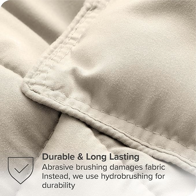 Bare Home Bed-in-A-Bag 7 Piece Comforter & Sheet Set - Full - Goose Down Alternative - Ultra-Soft 1800 Premium - Bedding Set (Full, Sand/Sand)